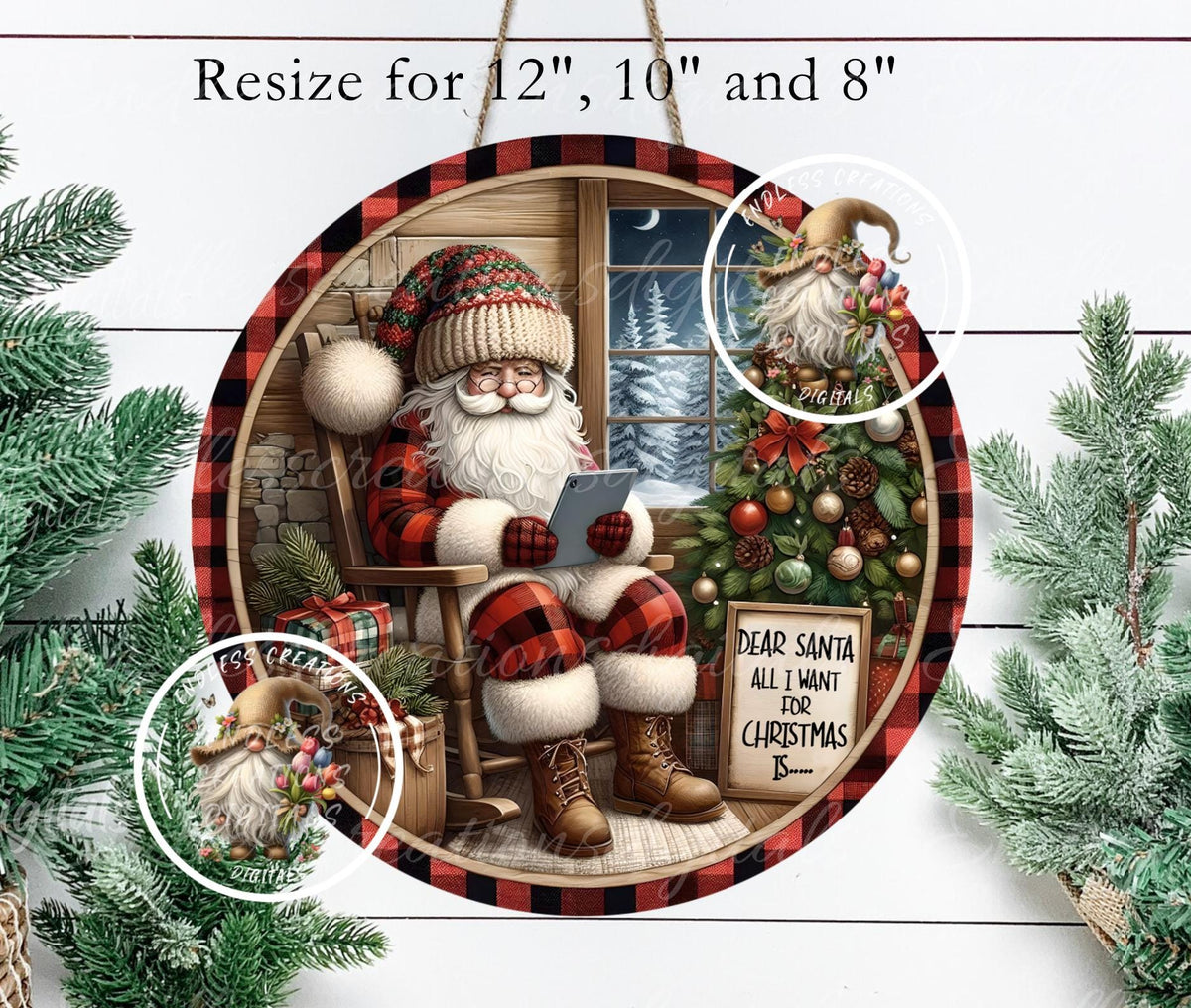 DEAR SANTA ALL I want CHRISTMAS ORNAMENT/GIFT TAG