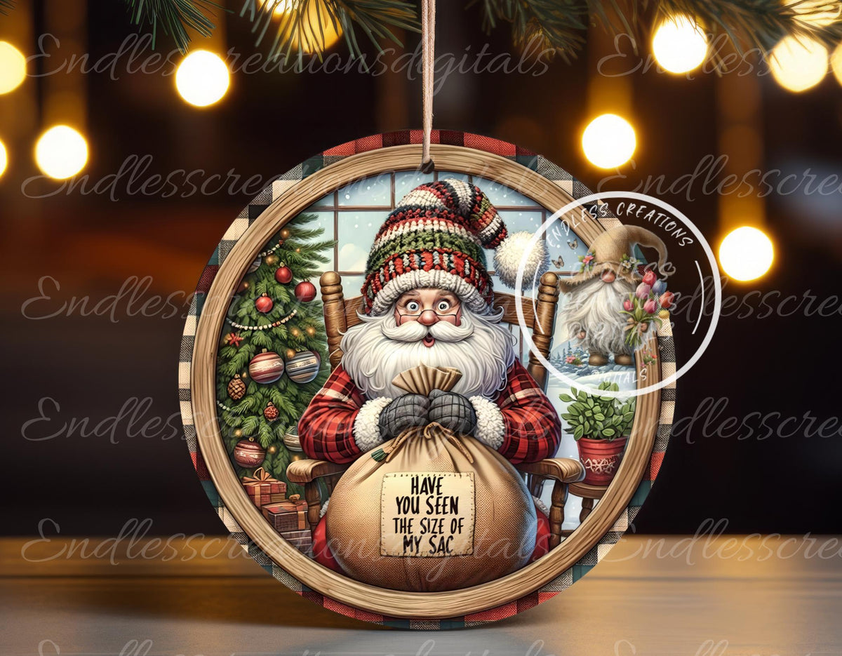 SANTA SAC TREE ORNAMENT/GIFT TAG