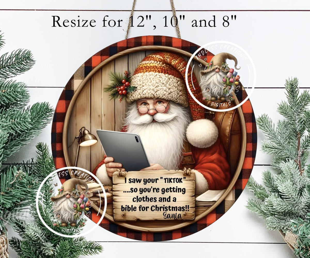 TIKTOK SANTA  CHRISTMAS ORNAMENT/GIFT TAG