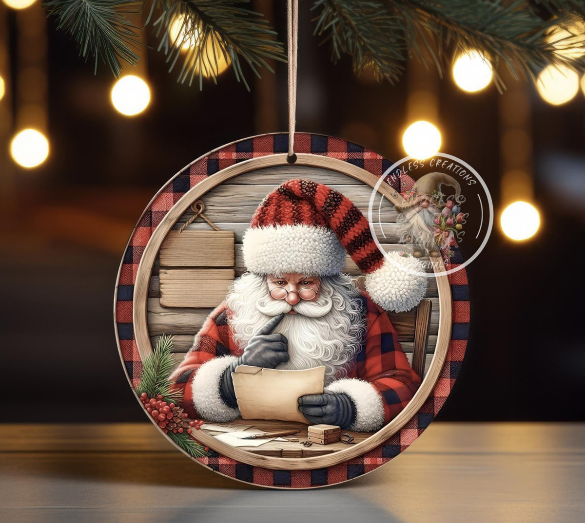SANTA'S NAUGHTY LIST CHRISTMAS ORNAMENT/GIFT TAG