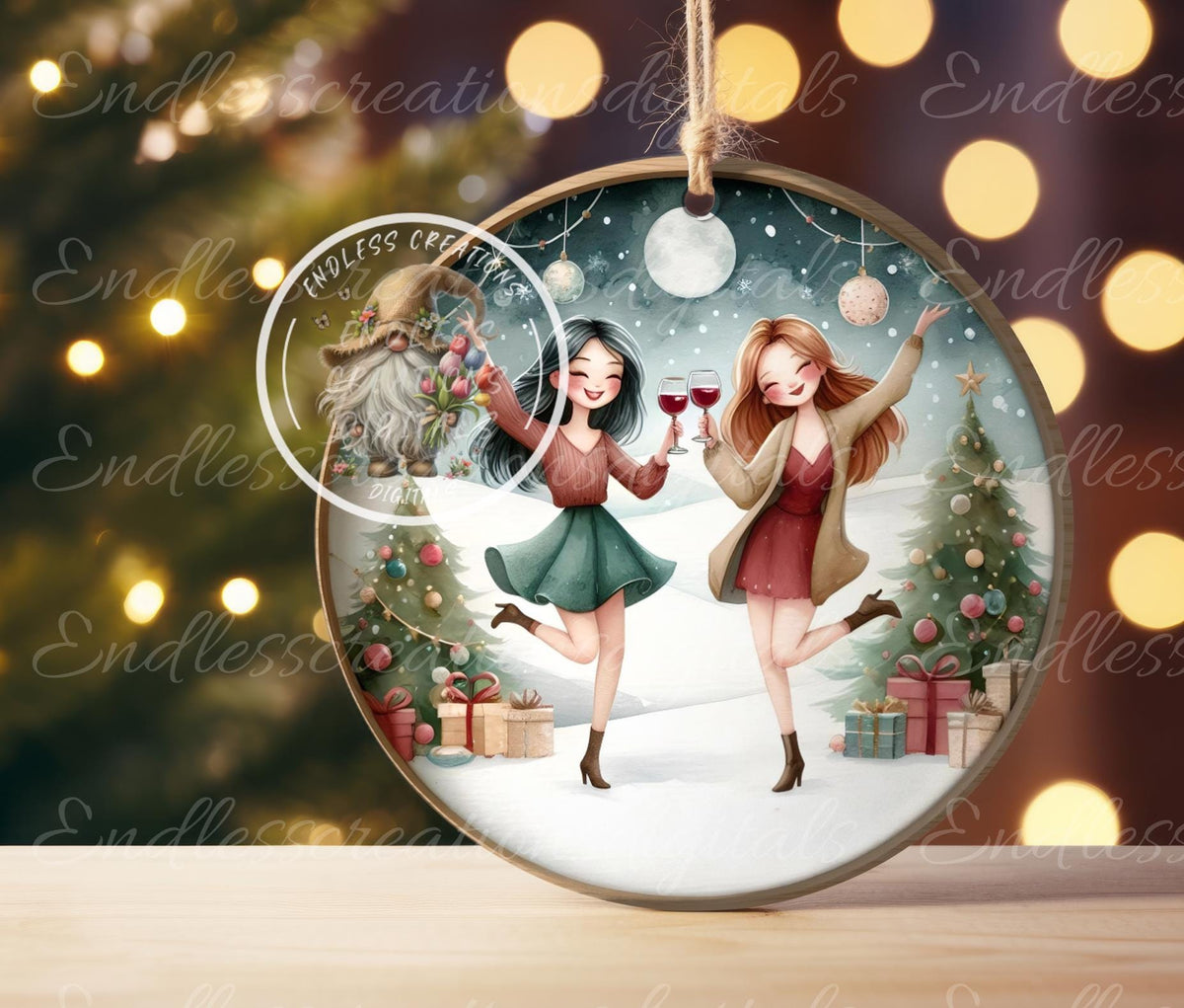 Besties Forever CHRISTMAS ORNAMENT/GIFT TAG