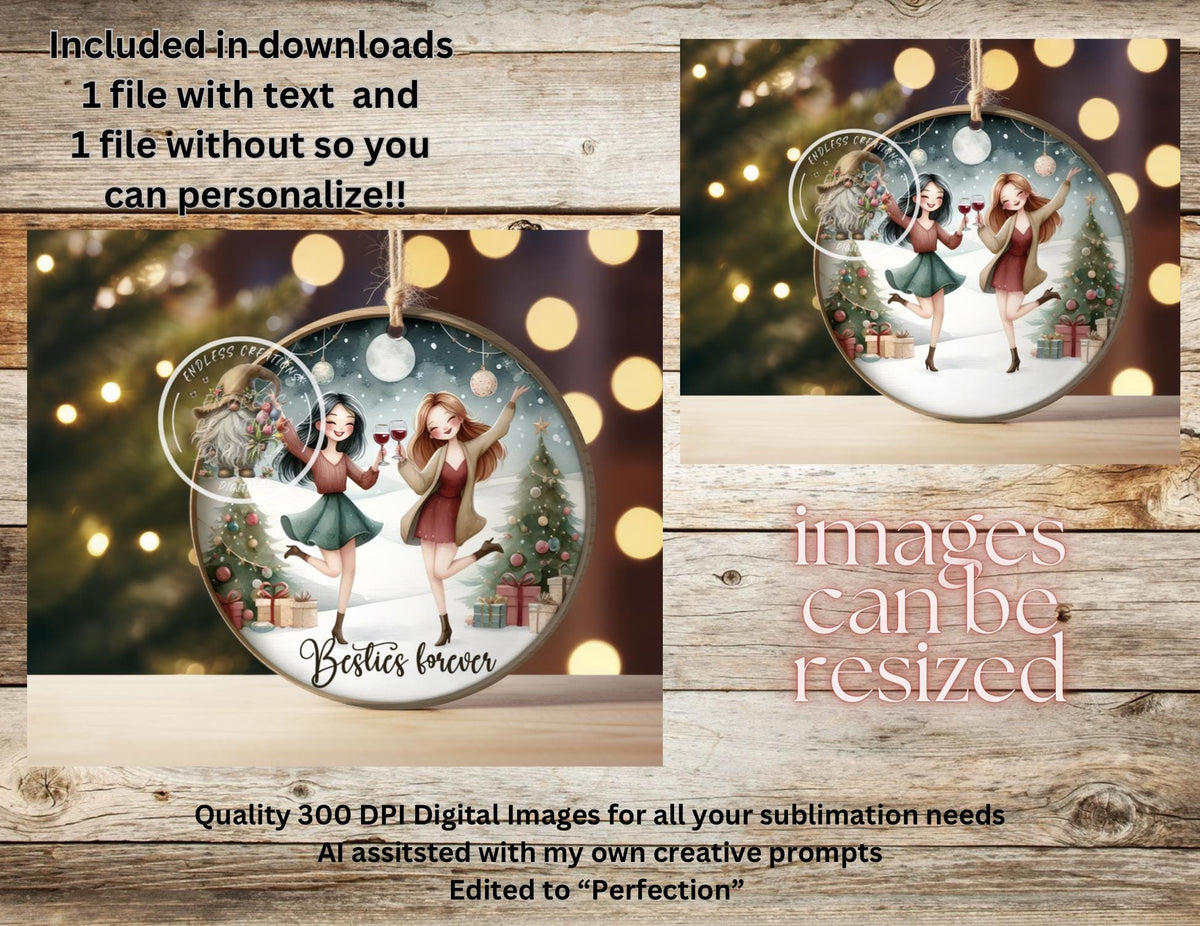 Besties Forever CHRISTMAS ORNAMENT/GIFT TAG