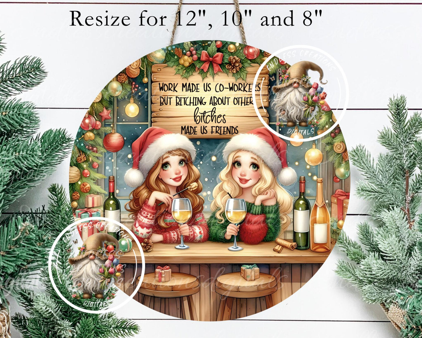 CO-WORKERS BITCHES CHRISTMAS ORNAMENT