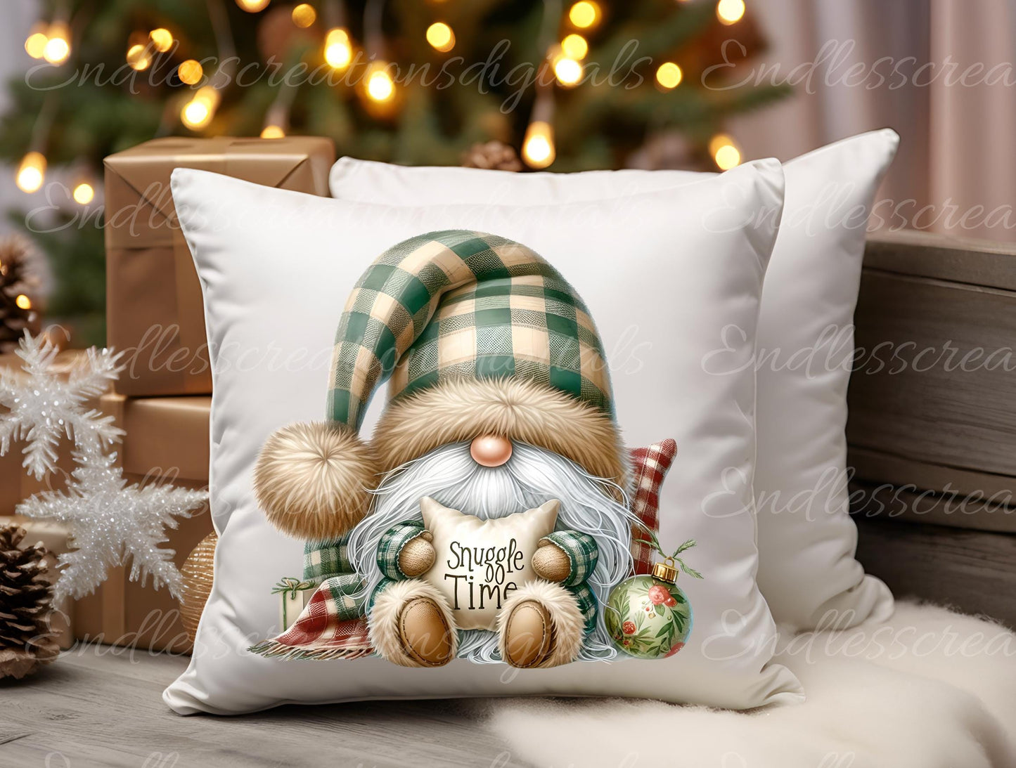 WINTER GNOMES HUGS Pillow covers