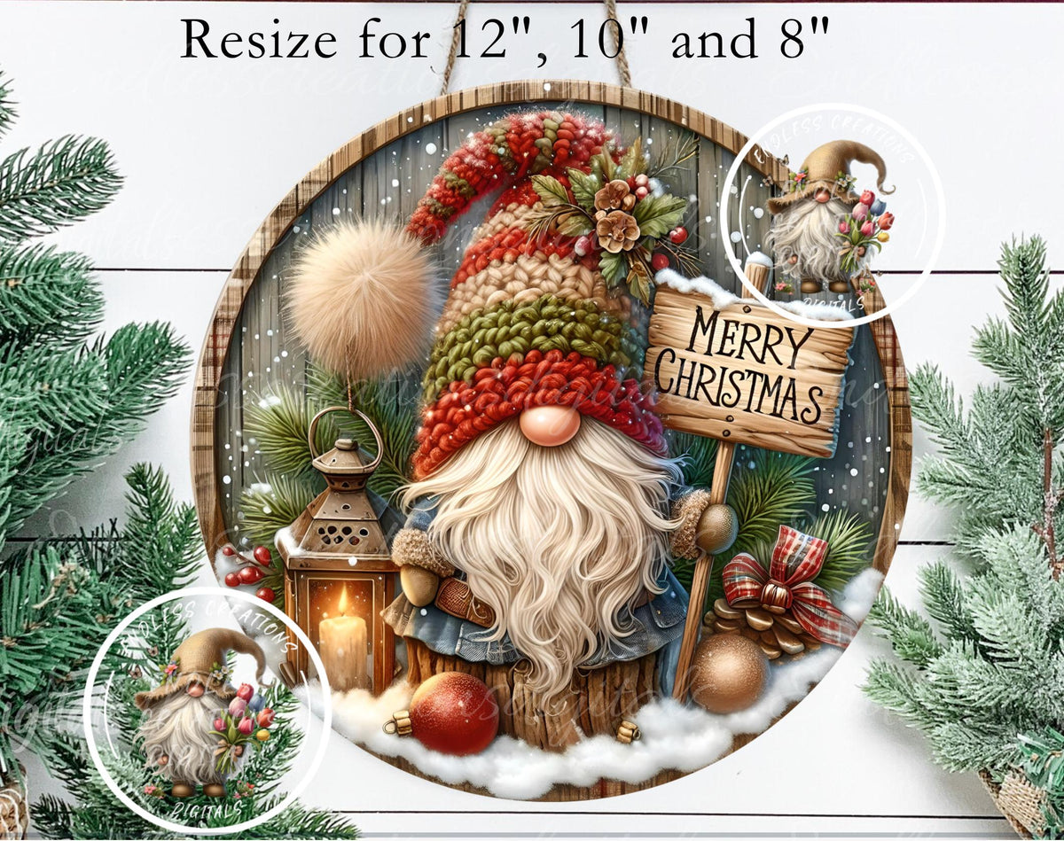 ROUND WINTER GNOME CHRISTMAS