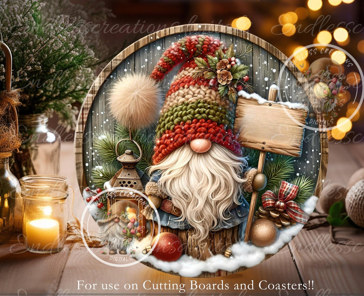 ROUND WINTER GNOME CHRISTMAS