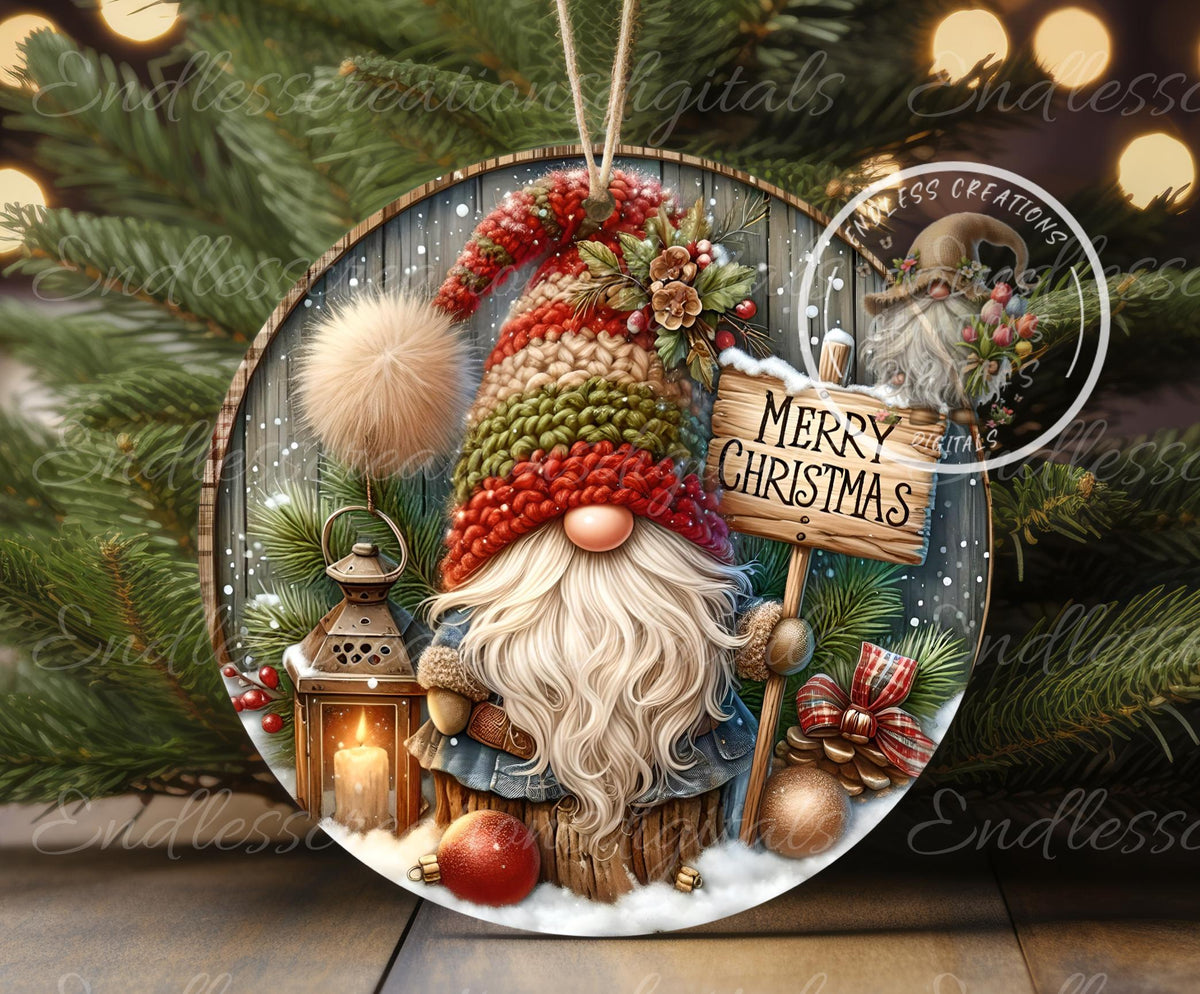 ROUND WINTER GNOME CHRISTMAS