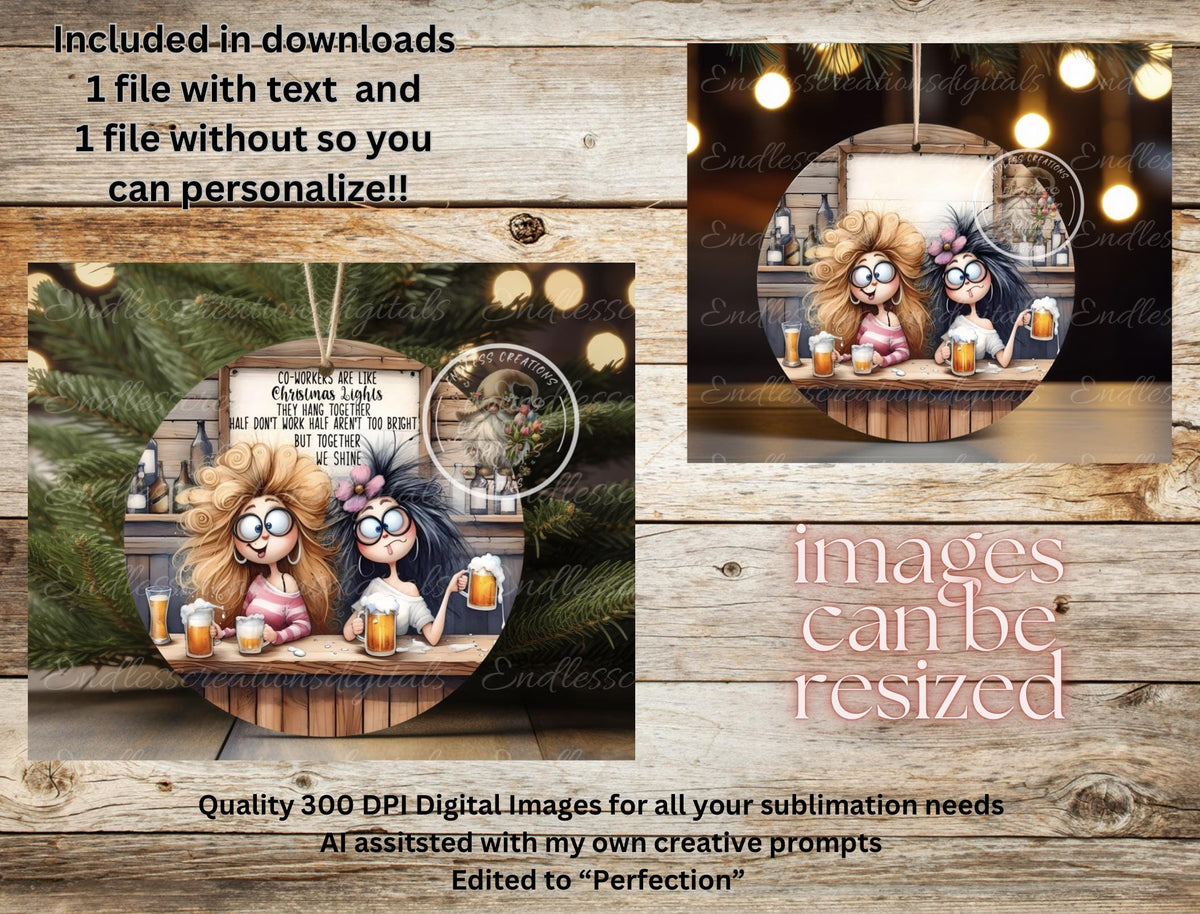 CHRISTMAS LIGHTS COWORKERS ORNAMENT/GIFTTAG