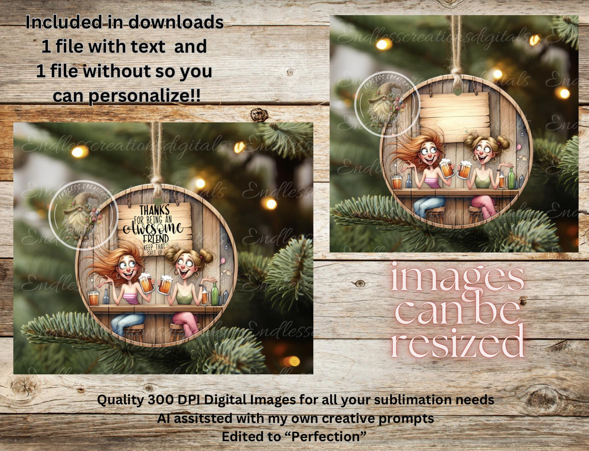 AWESOME FRIEND TREE ORNAMENT/GIFT TAG