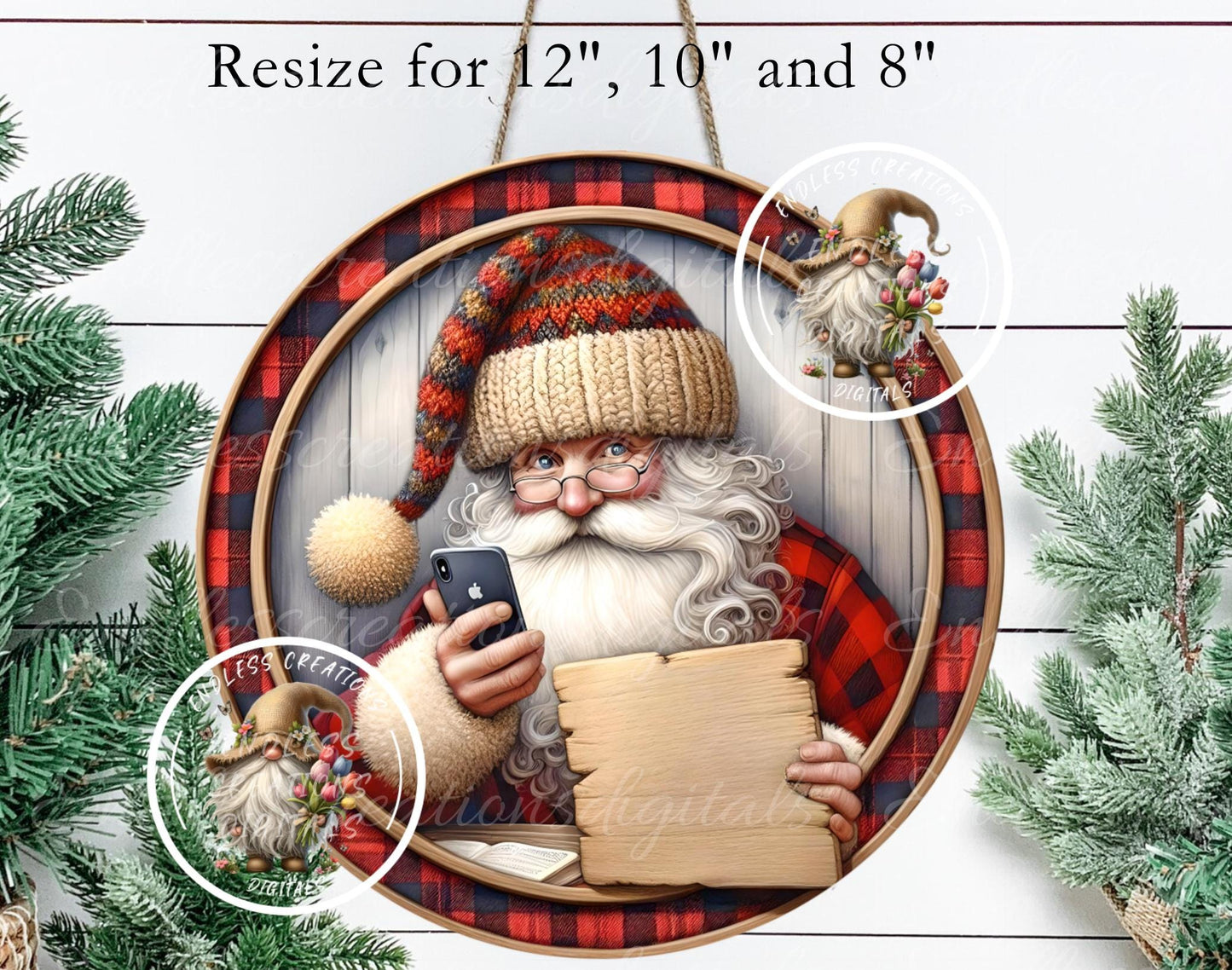 SNAPCHAT SANTA  CHRISTMAS ORNAMENT/GIFT TAG
