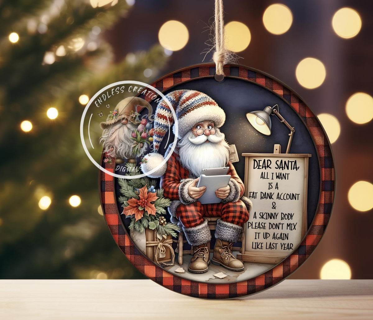 DEAR SANTA TREE ORNAMENT/GIFT TAG