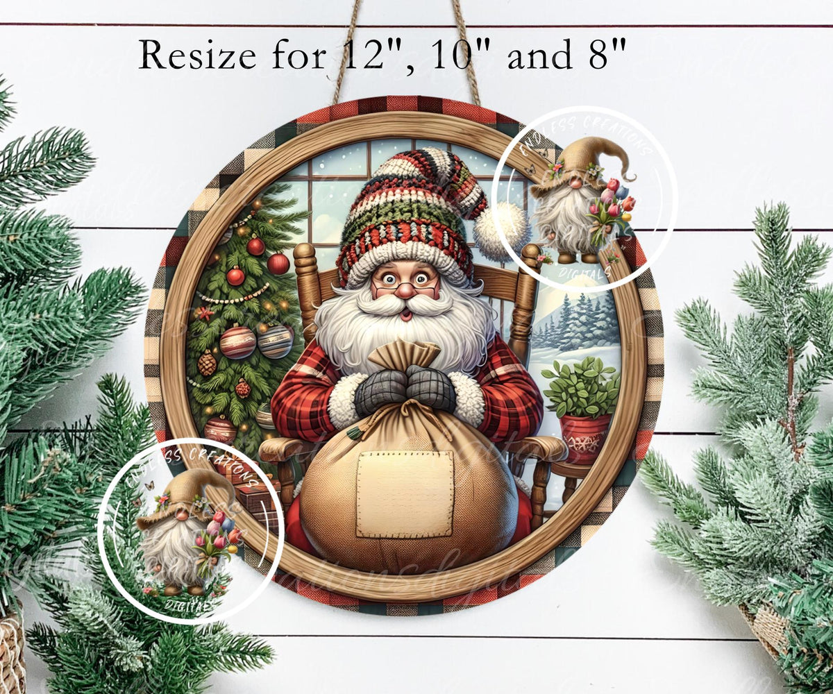 SANTA SAC TREE ORNAMENT/GIFT TAG