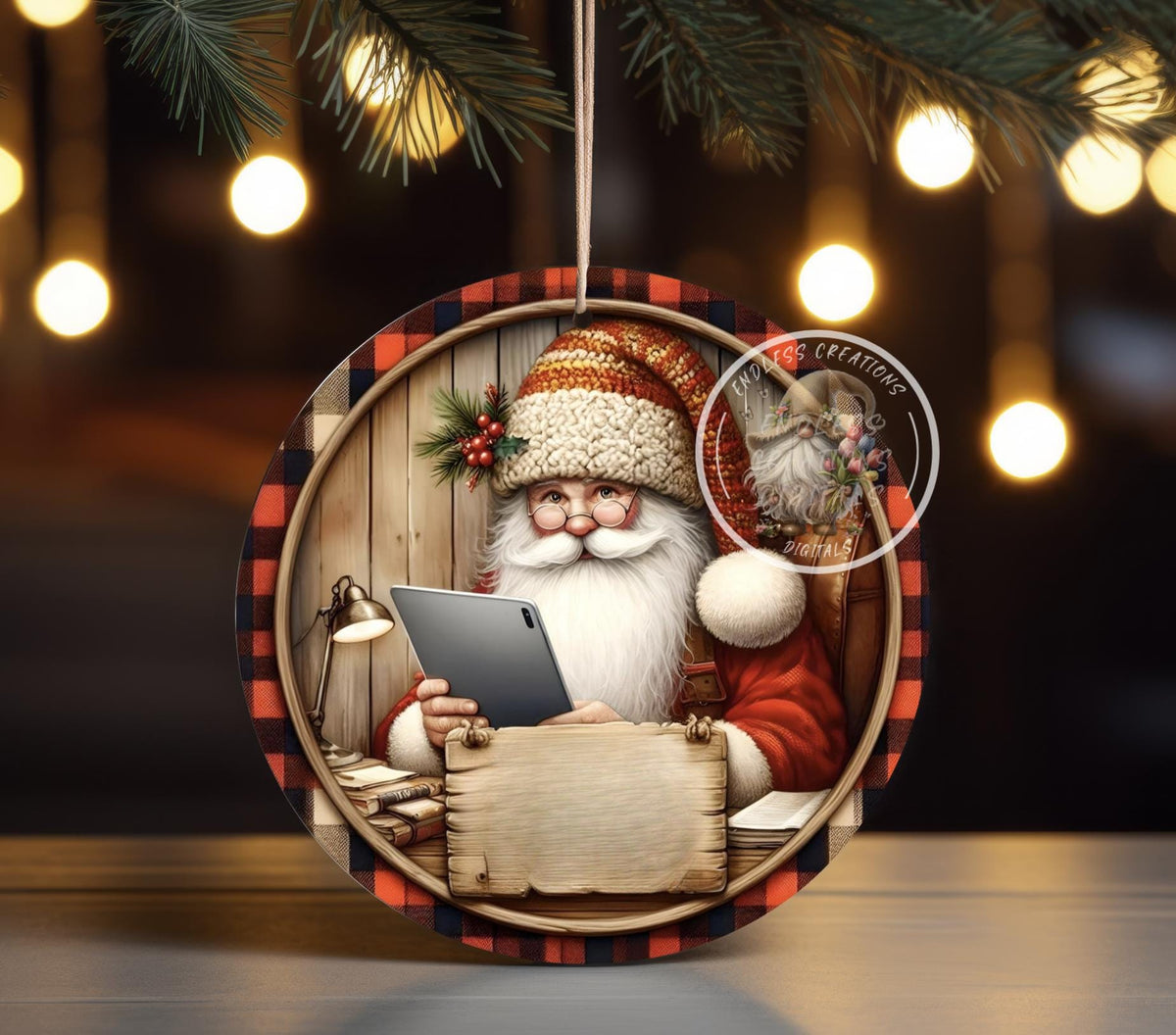 TIKTOK SANTA  CHRISTMAS ORNAMENT/GIFT TAG