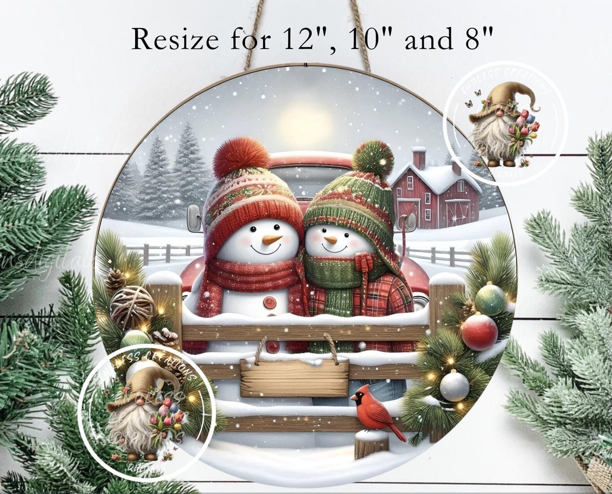 SNOWMAN COUPLE FIRST CHRISTMAS ORNAMENT/GIFT TAG