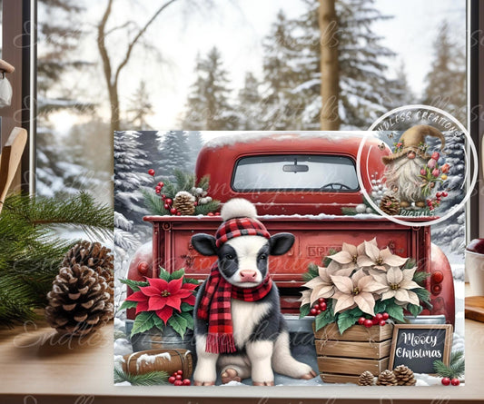 WINTER BABY HOLSTEIN RECTANGLE