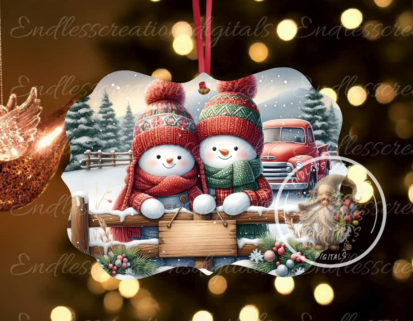 SNOWMAN COUPLE FIRST CHRISTMAS ORNAMENT