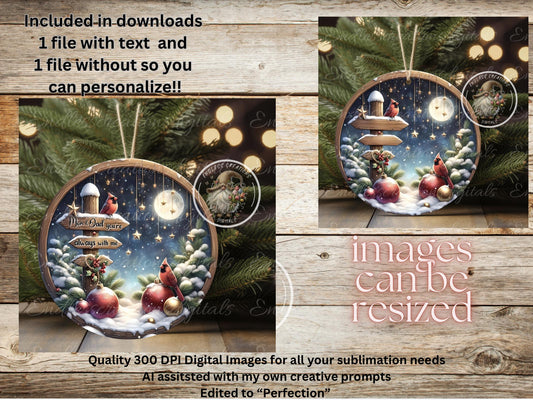 MOM AND DAD Cardinal Memorial CHRISTMAS ORNAMENT