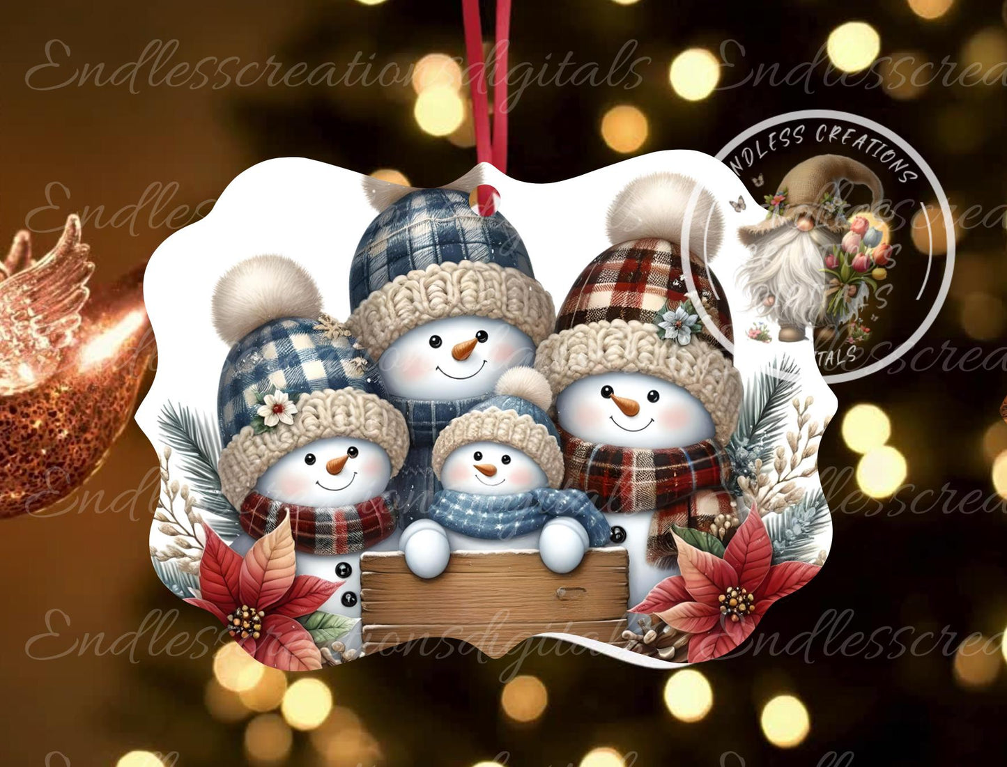 SNOWMAN FAMILY CHRISTMAS ORNAMENT BUNDLE