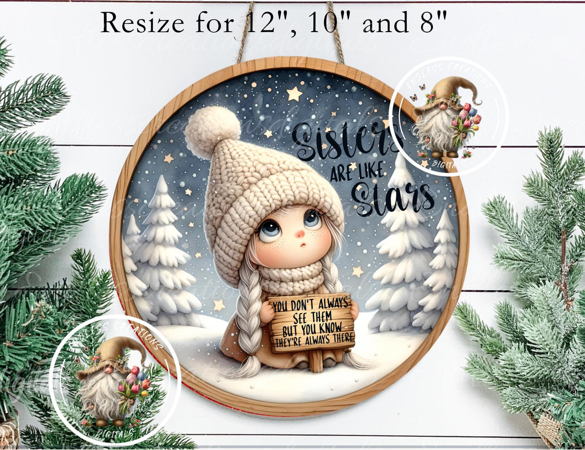 SISTERS ARE STARS CHRISTMAS ORNAMENT