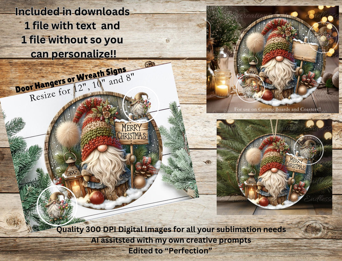 ROUND WINTER GNOME CHRISTMAS