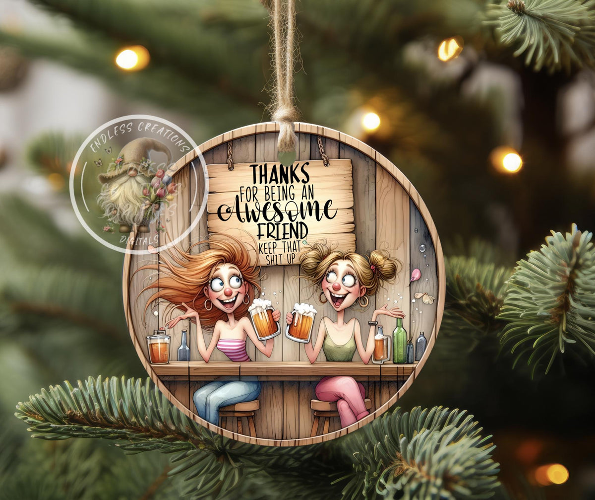 AWESOME FRIEND TREE ORNAMENT/GIFT TAG