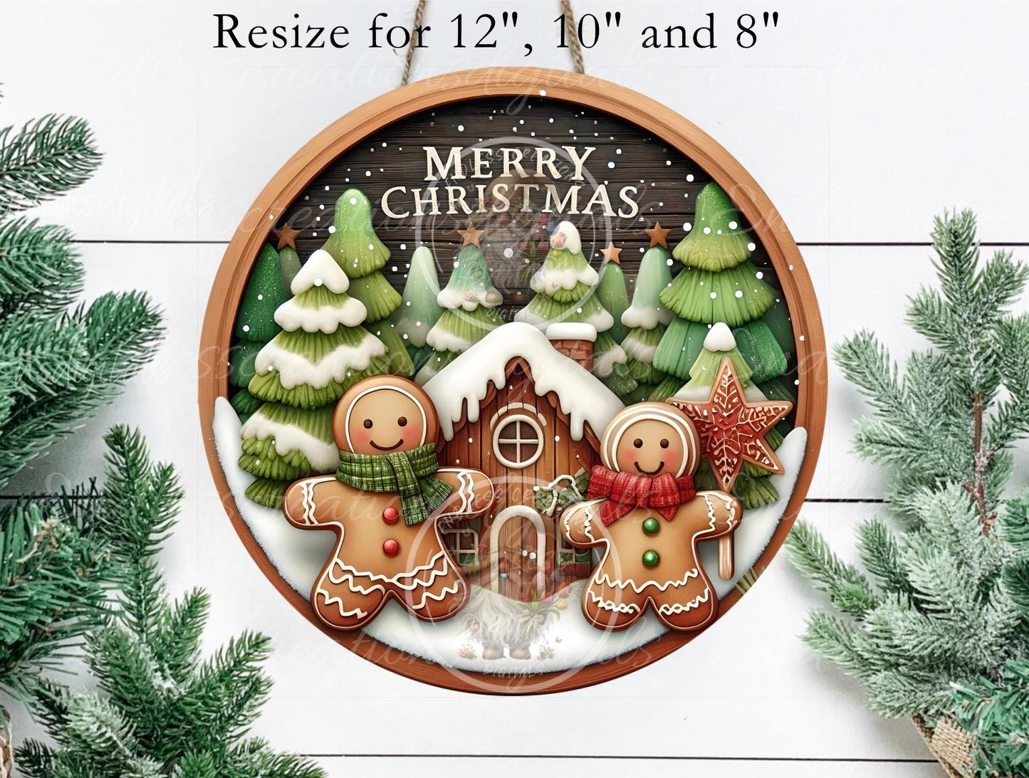 GINGERBREAD COUPLE HOUSE WINTER ROUND