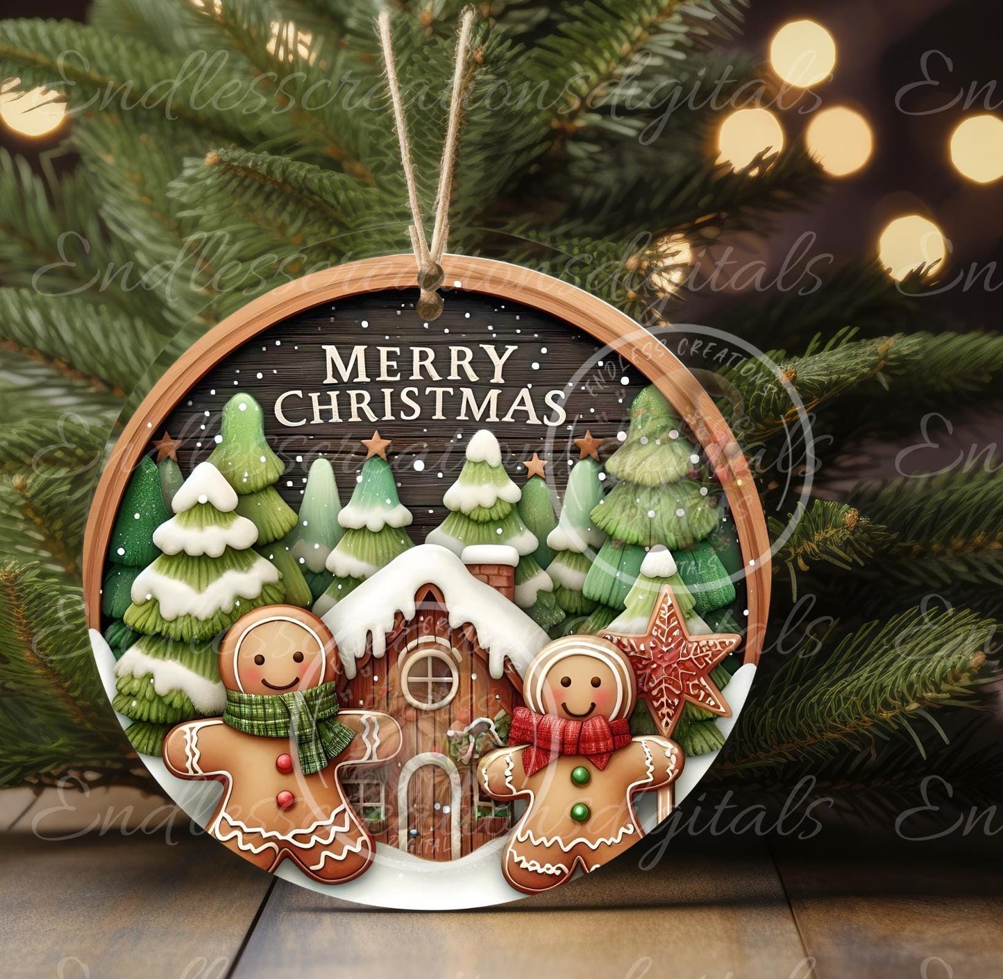 GINGERBREAD COUPLE HOUSE WINTER ROUND