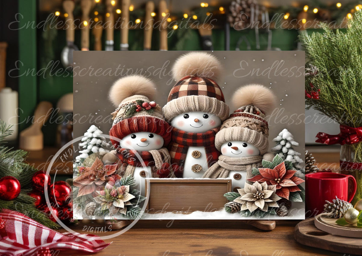 SNOWMAN FAMILY CHRISTMAS RECTANGLE