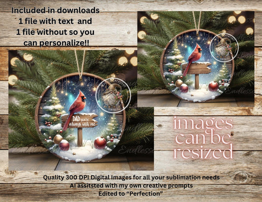 DAD MEMORIAL CARDINAL WINTER ORNAMENT