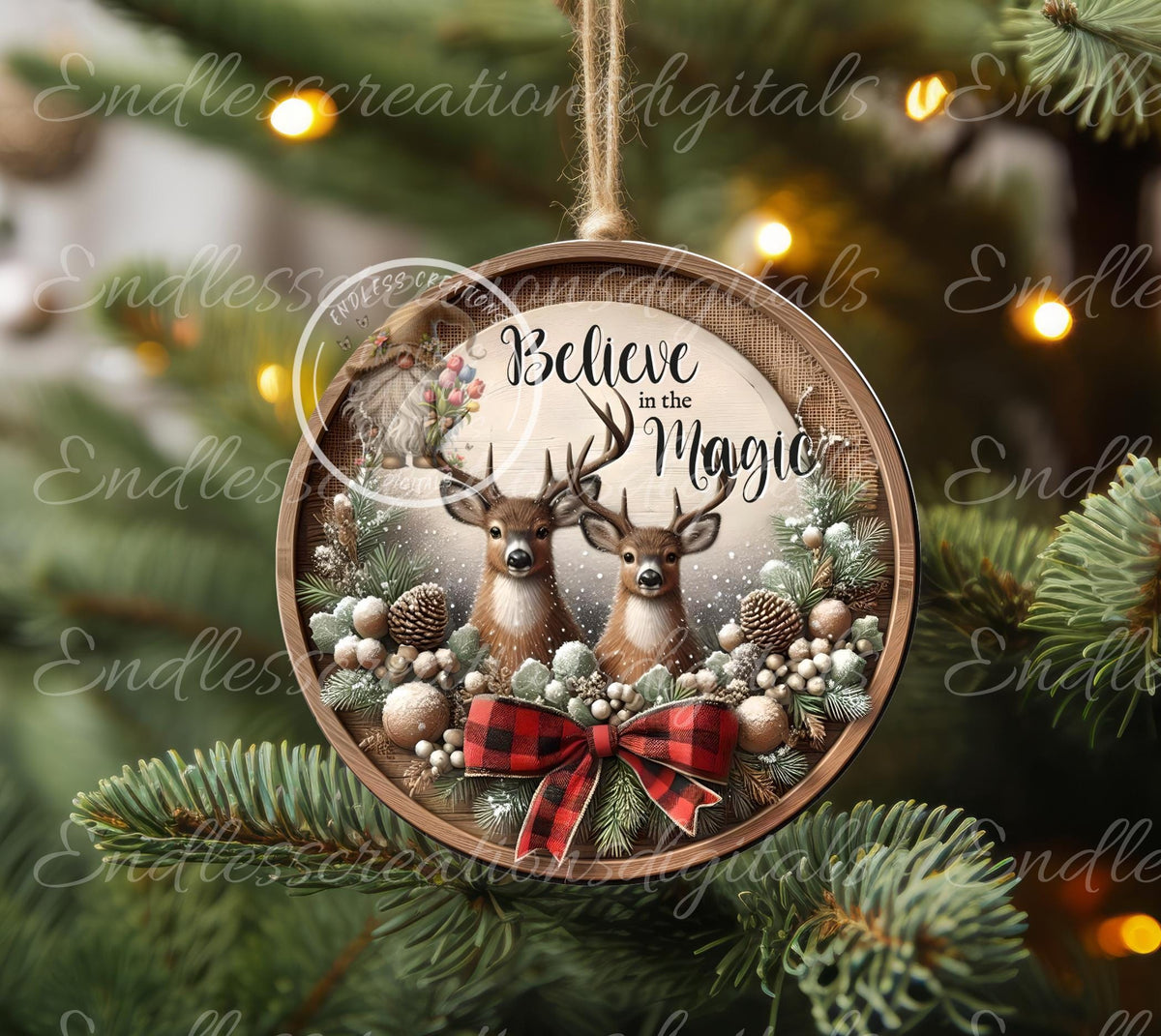 BELIEVE DEER ROUND CHRISTMAS