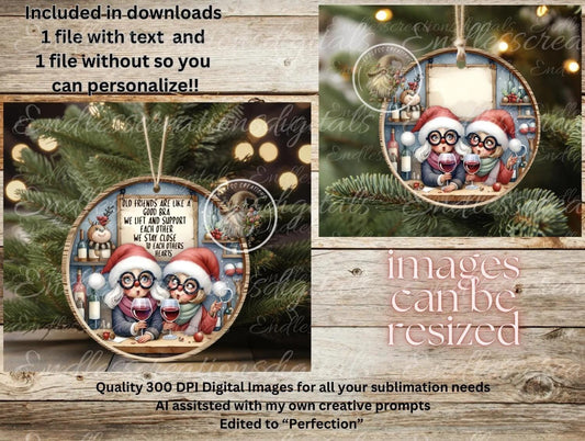 OLD FRIENDS GOOD BRA ORNAMENT/GIFT TAG