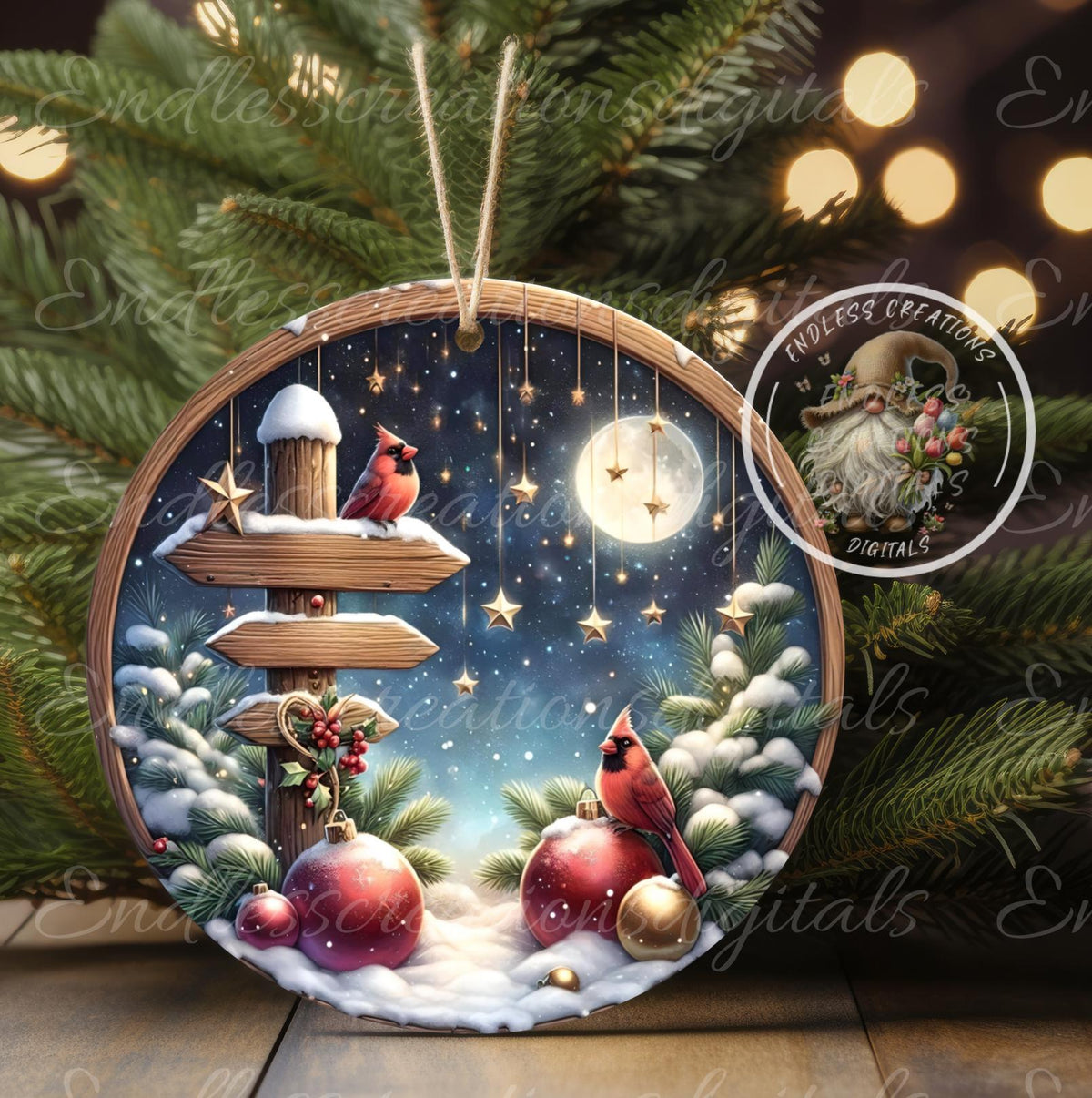 MOM AND DAD Cardinal Memorial CHRISTMAS ORNAMENT