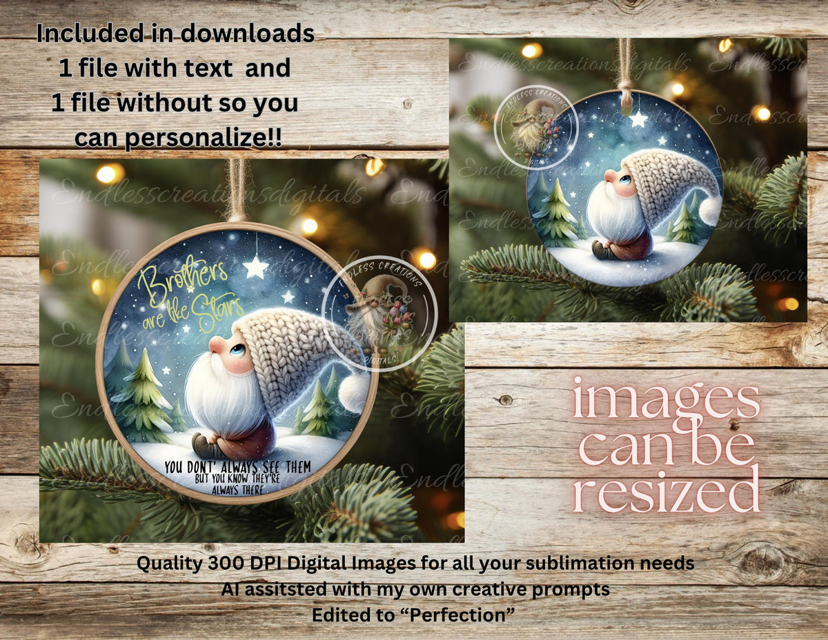 BROTHERS ARE STARS CHRISTMAS ORNAMENT/GIFT TAG