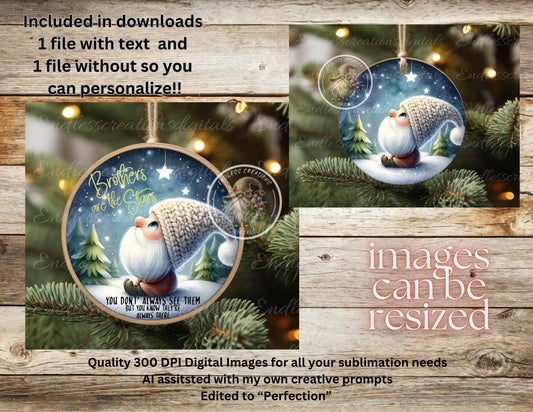 BROTHERS ARE STARS CHRISTMAS ORNAMENT/GIFT TAG