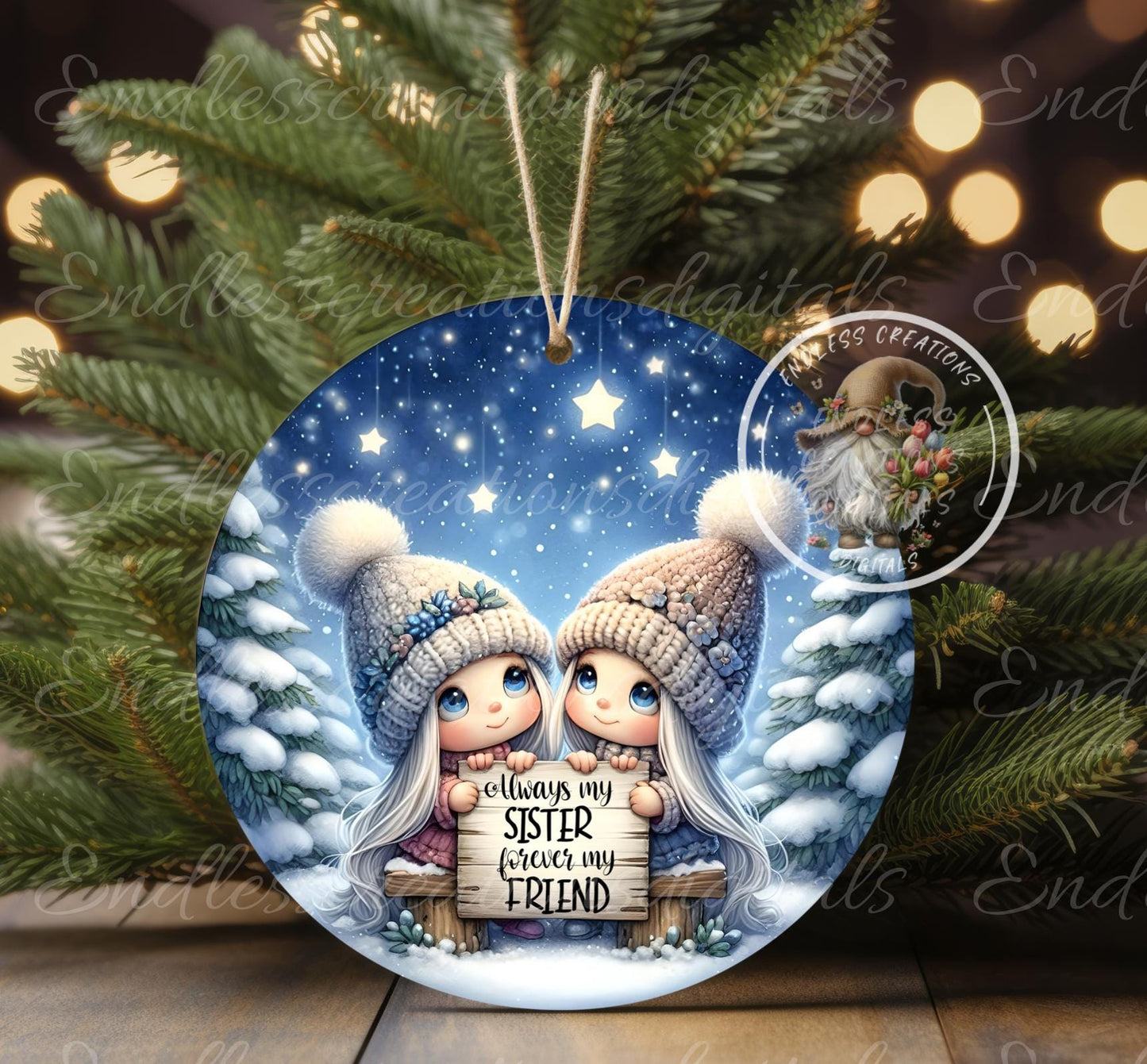 SISTERS BEST FRIENDS CHRISTMAS ORNAMENT