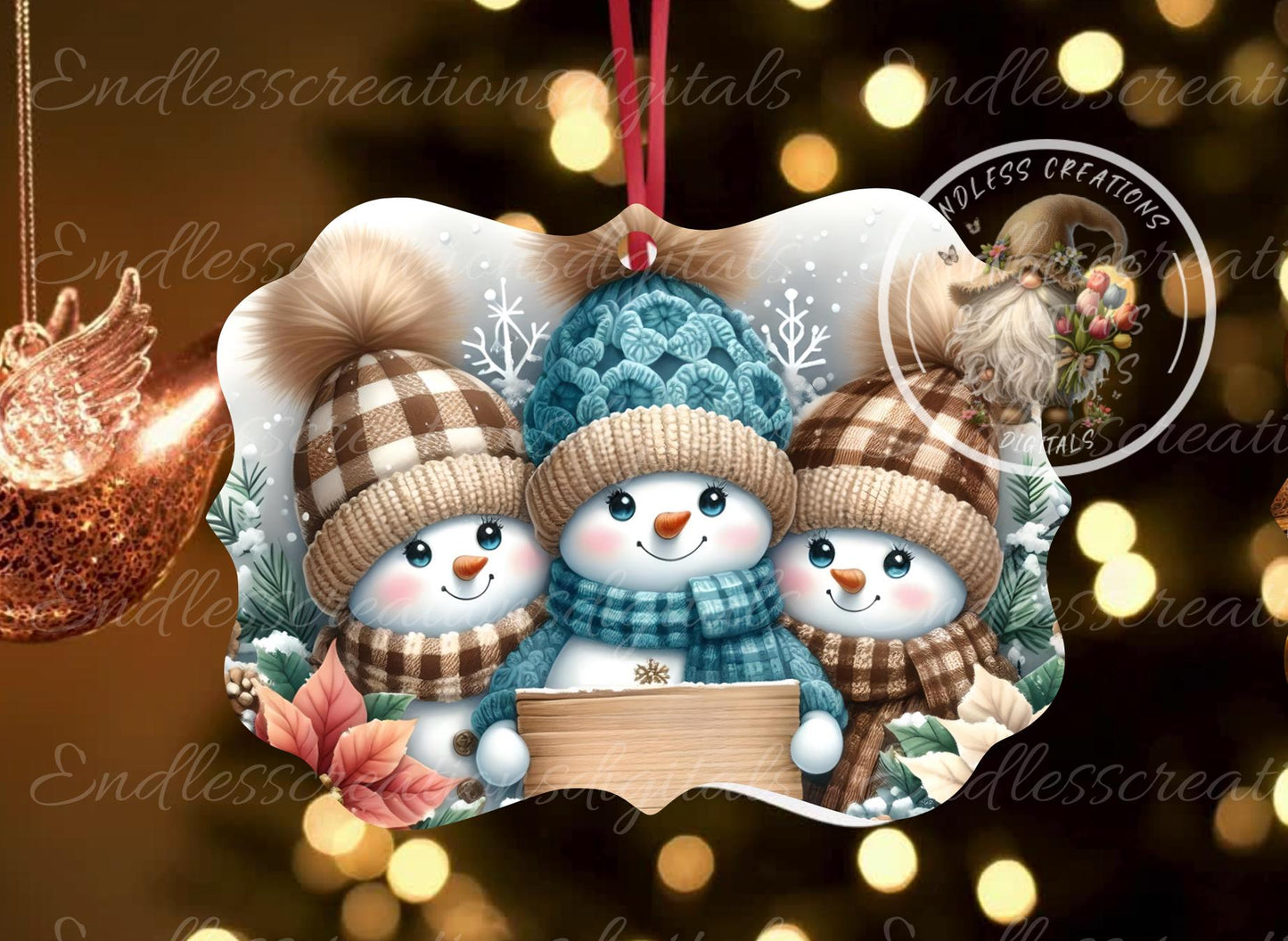SNOWMAN FAMILY CHRISTMAS ORNAMENT BUNDLE