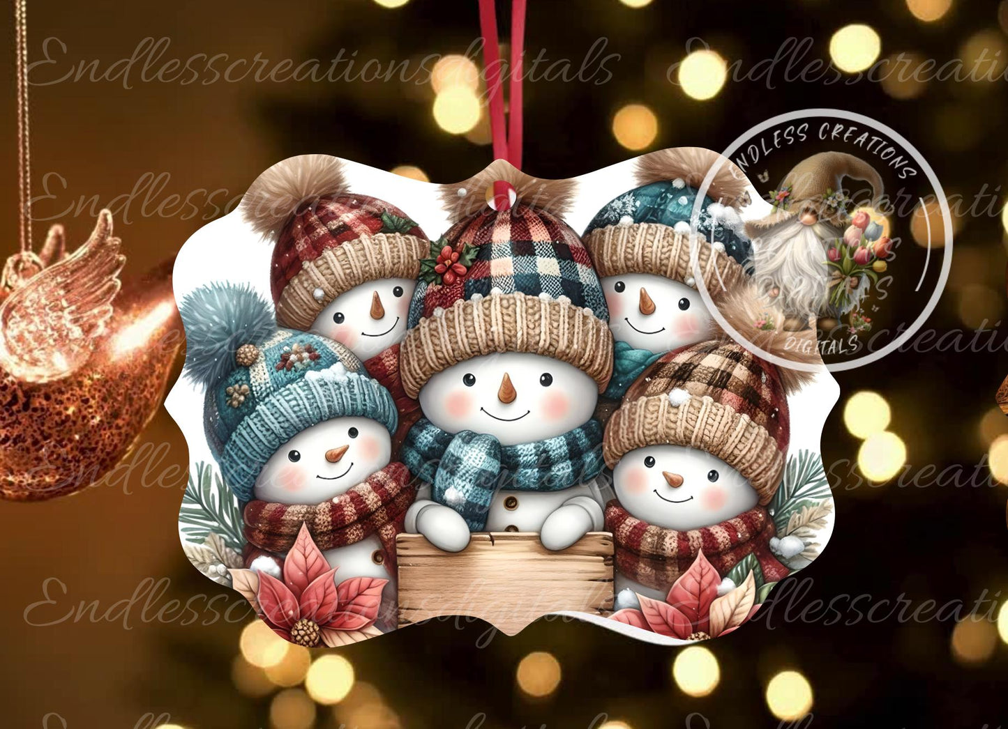 SNOWMAN FAMILY CHRISTMAS ORNAMENT BUNDLE