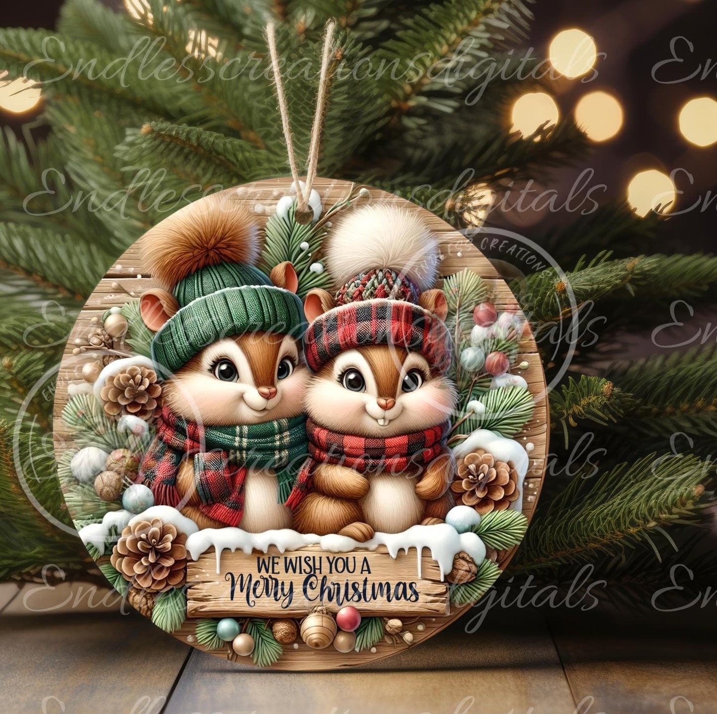 CHRISTMAS CHIPMUNKS ROUND