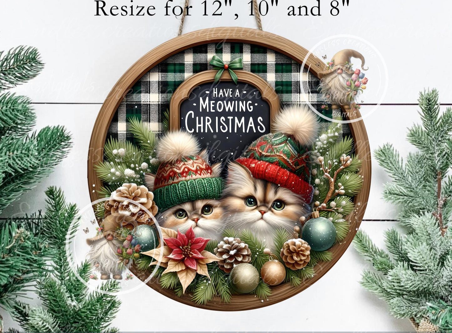 ROUND MEOWING CHRISTMAS KITTENS