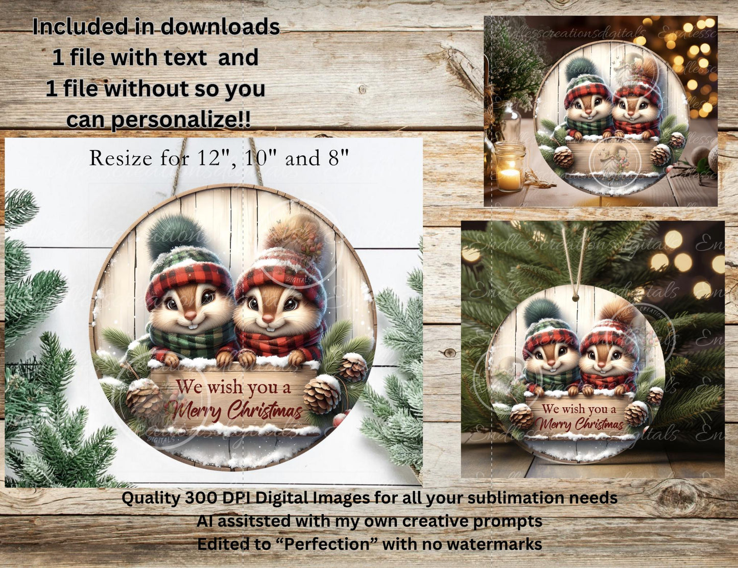 CHRISTMAS CHIPMUNKS ROUND