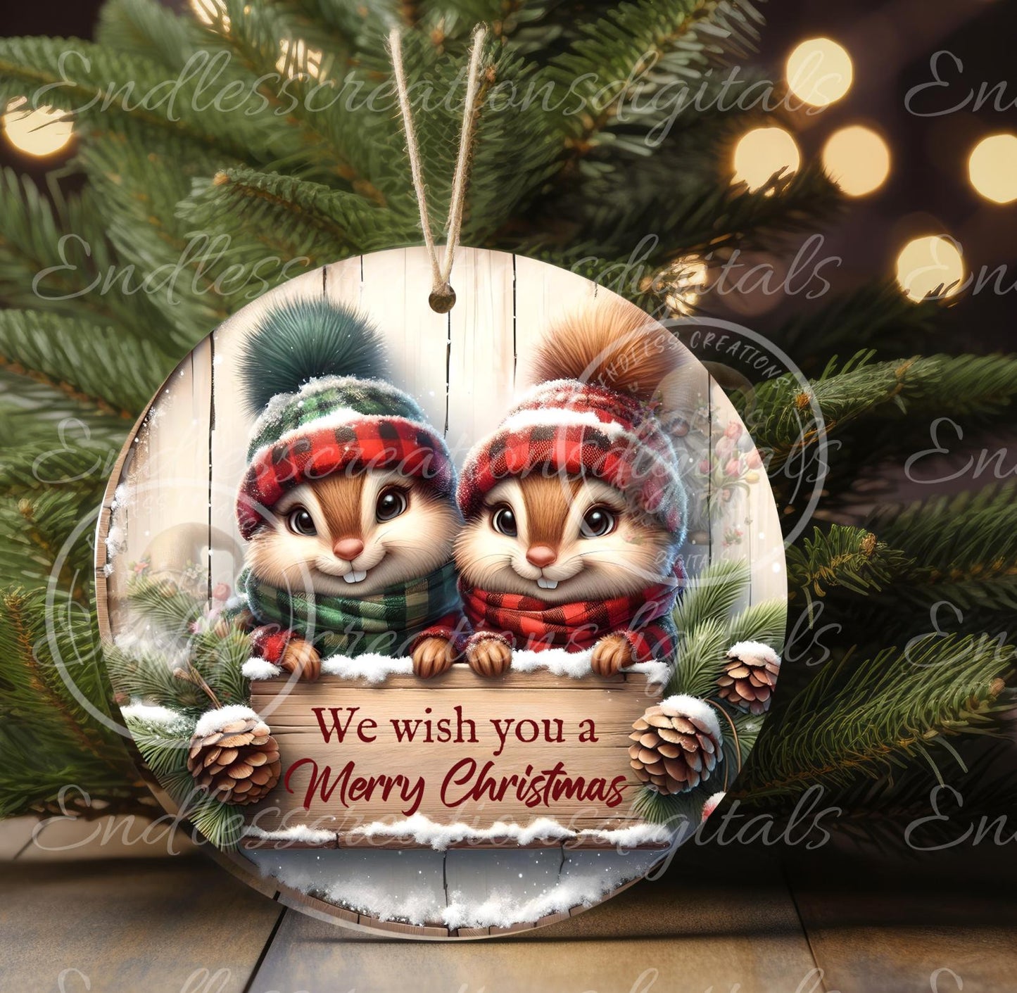 CHRISTMAS CHIPMUNKS ROUND