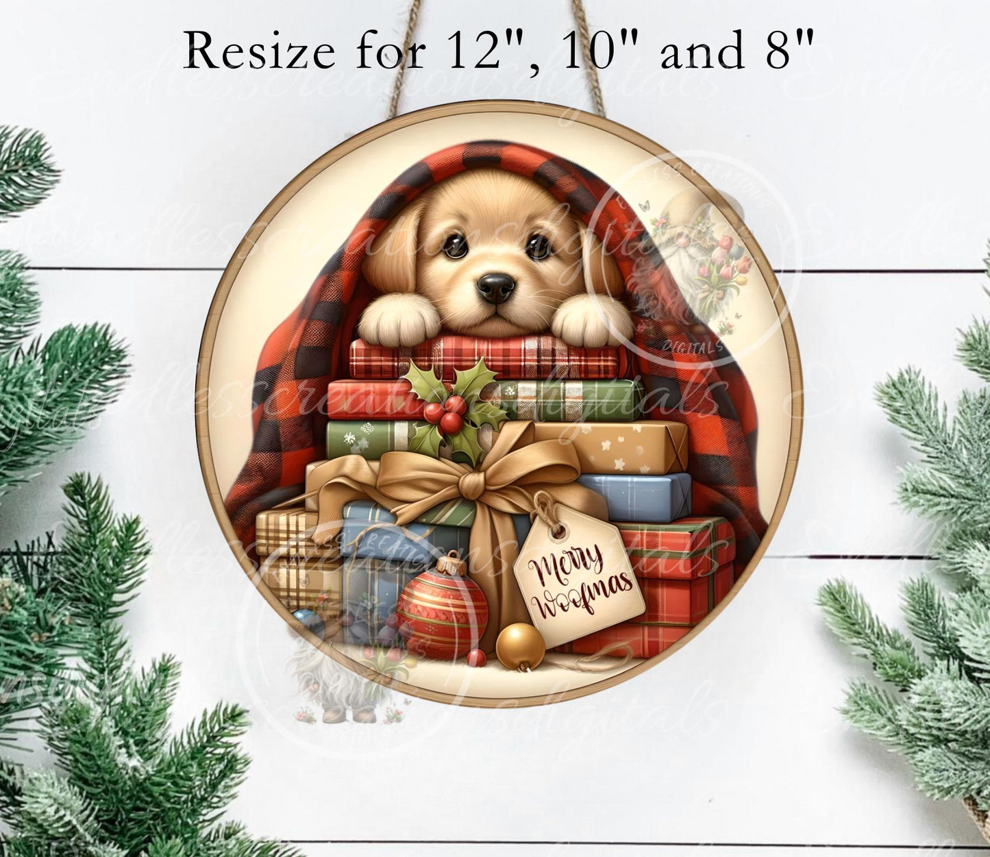CHRISTMAS PUPPY ORNAMENT.GIFT TAG