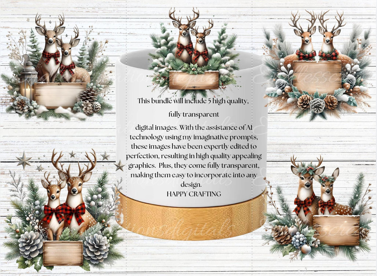 CHRISTMAS DEER PILLOW TRANSPARENCIES