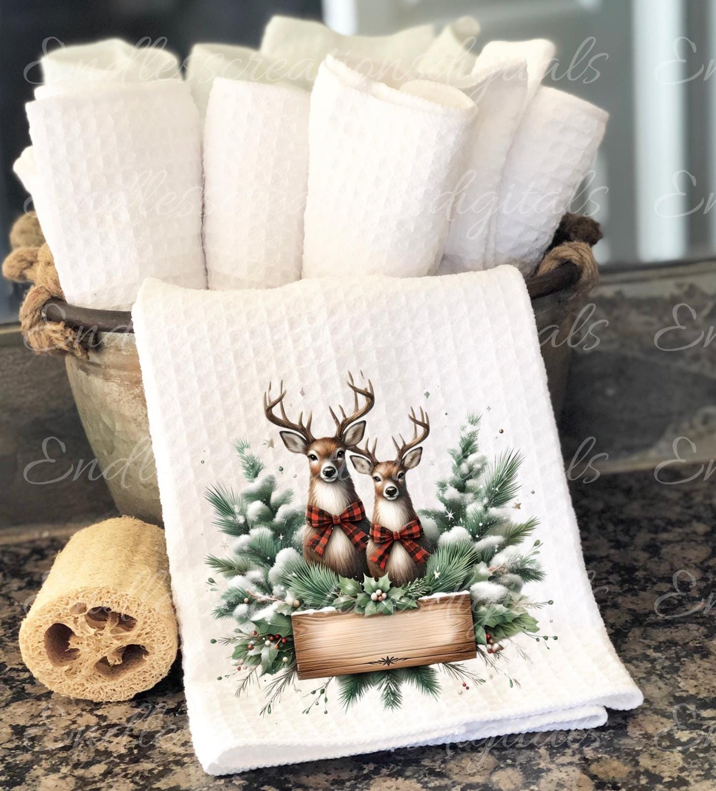 CHRISTMAS DEER PILLOW TRANSPARENCIES