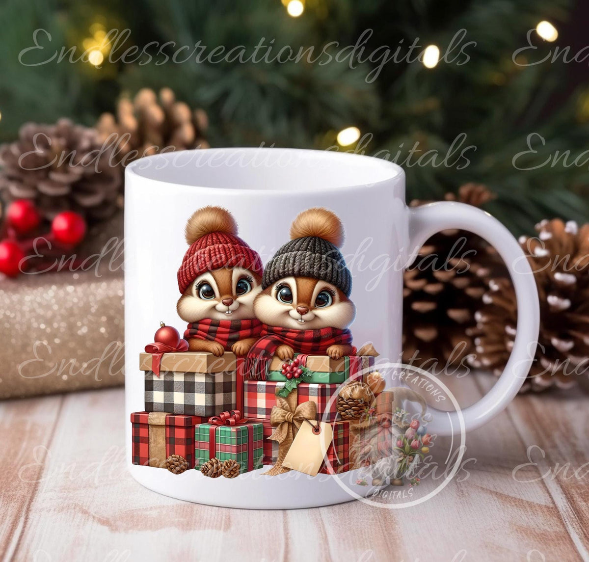 CHRISTMAS CHIPMUNKS SET OF 5 TRANSPARENCIES