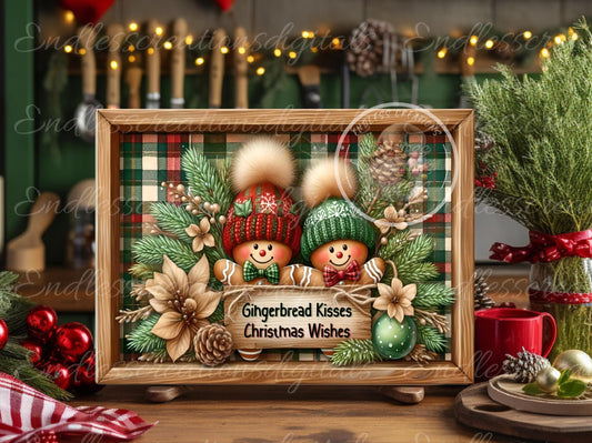 GINGERBREAD KISSES CHRISTMAS RECTANGLE