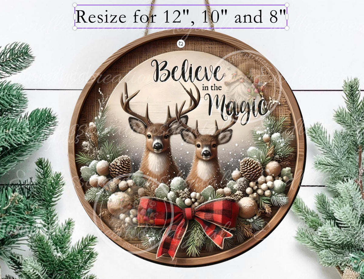BELIEVE DEER ROUND CHRISTMAS