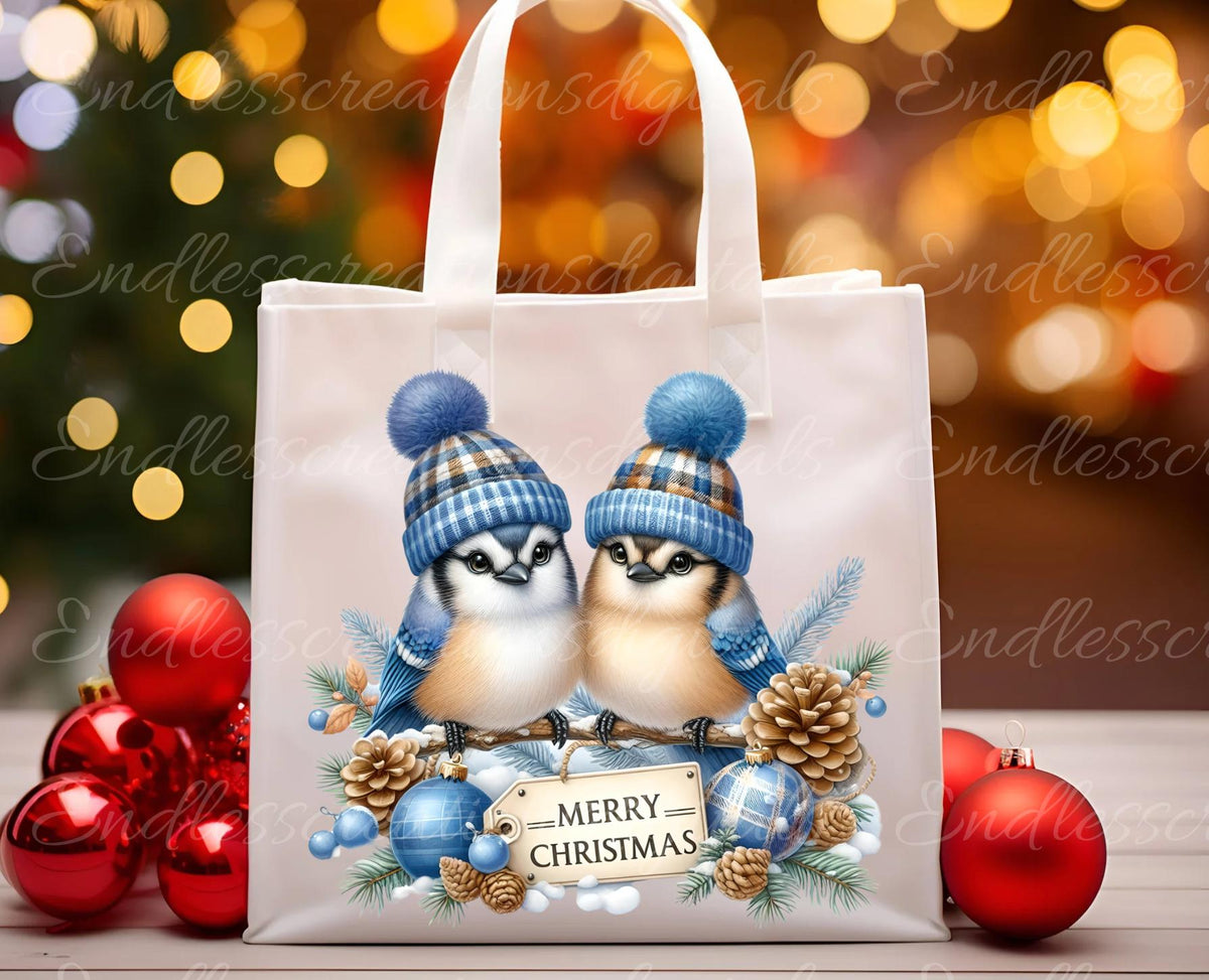 CUTE BLUEJAY CHRISTMAS TRANSPARENCIES