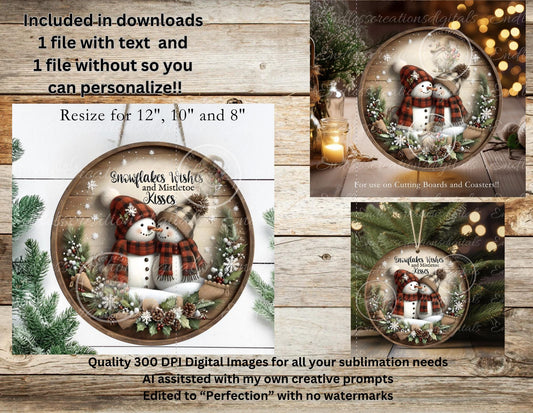 SNOWFLAKE KISSES WINTER ROUND ORNAMENT