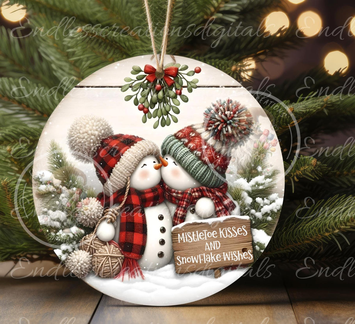 MISTLETOE SNOWMAN WINTER